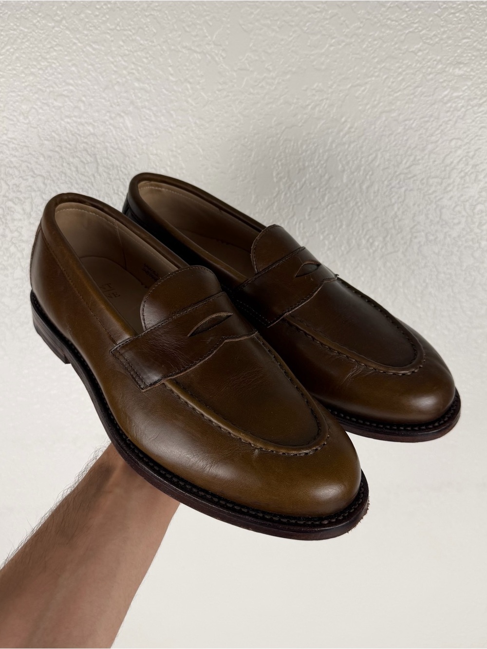 Grant Stone Traveler Penny Loafer Men’s 8 D Brown Leather Classic Formal Slip On